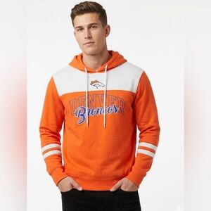NFL Team Apparel Orange Hoodie with White Drawstrings